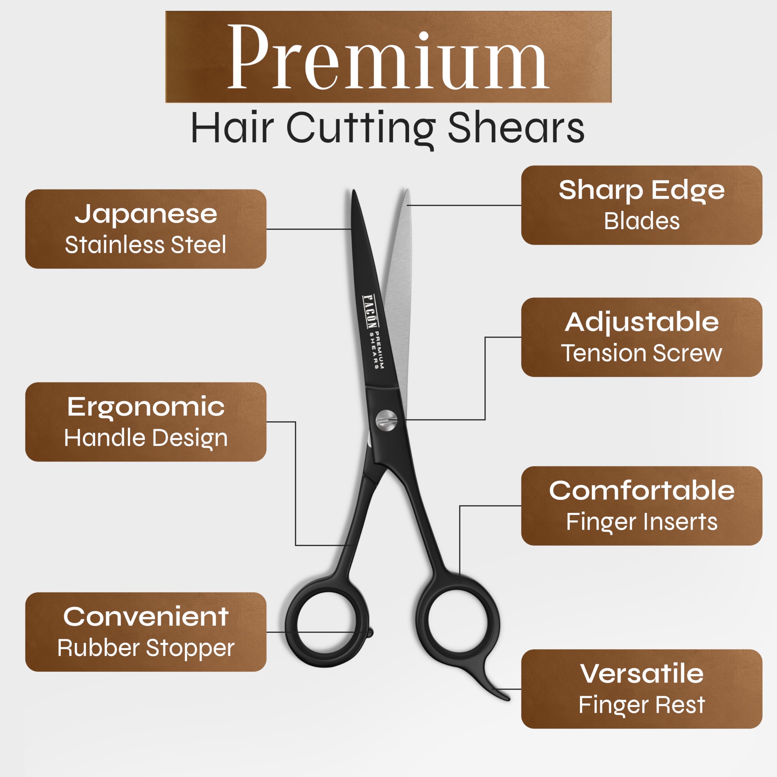 FACON bangs trimming scissors for precise fringe shaping.