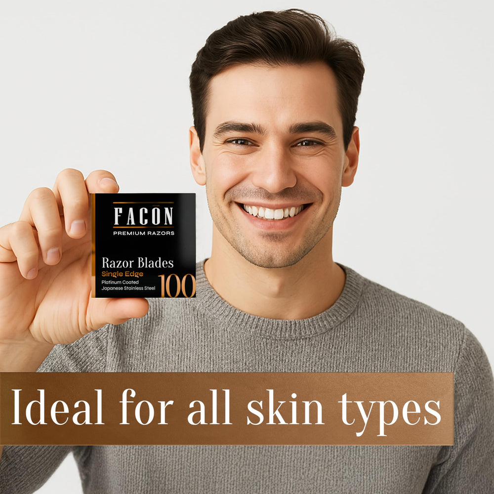 FACON blade supports precise beard detailing and line-ups.