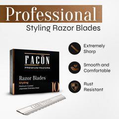 FACON Faether blades with precision-edge support thinning and texturizing for natural movement.