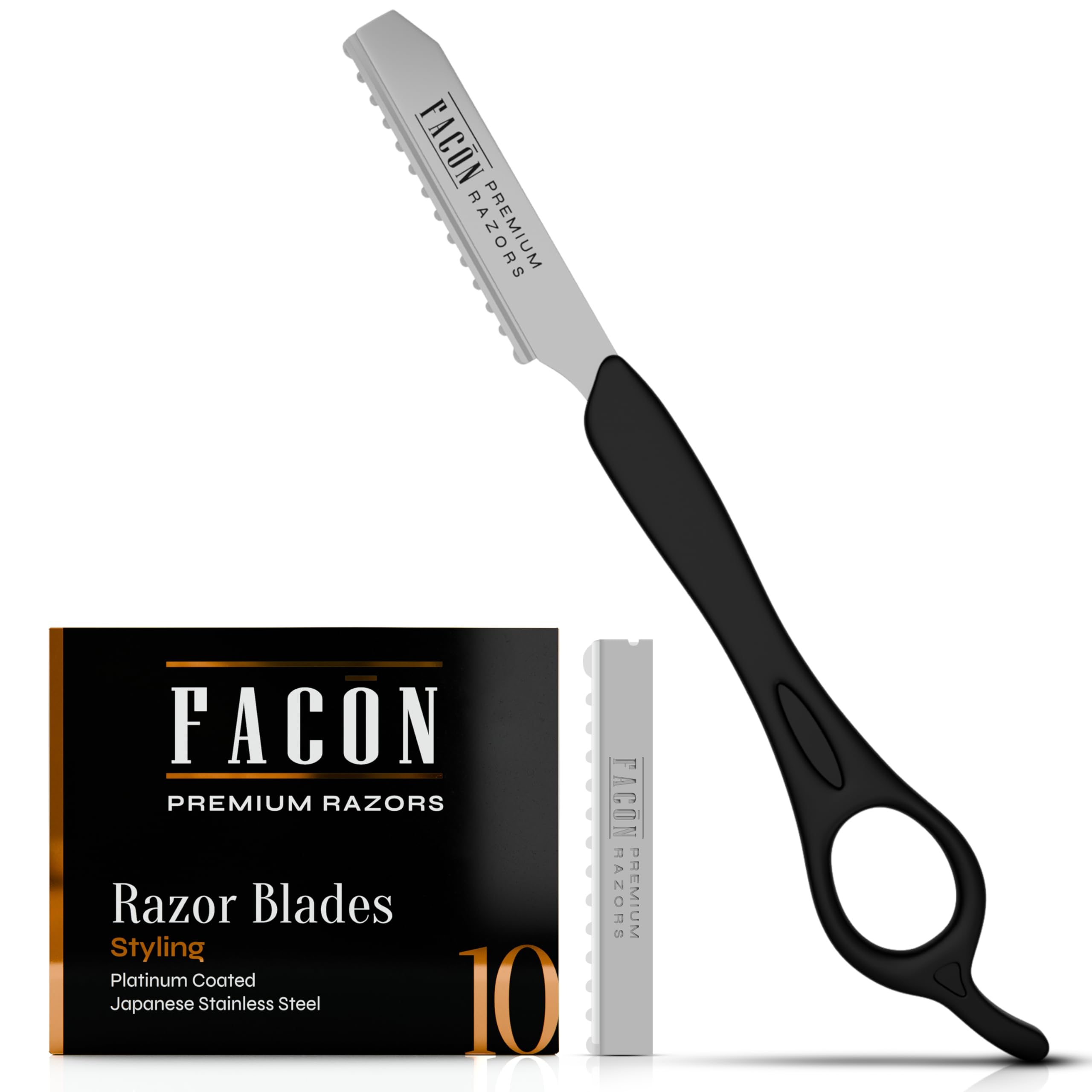 FACON Faether Razor for hair cutting showing a clean, precise cut ready to shape.