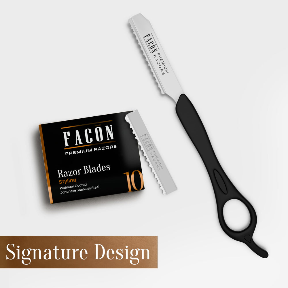 Compact FACON hair cutting kit case for organized blades and tool.