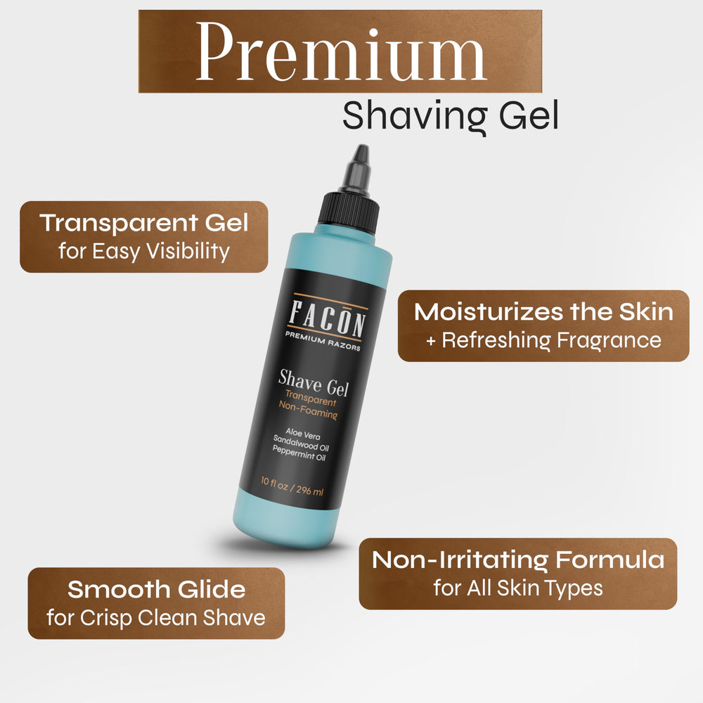 Facón head shave use for smooth, controlled grooming without foam.