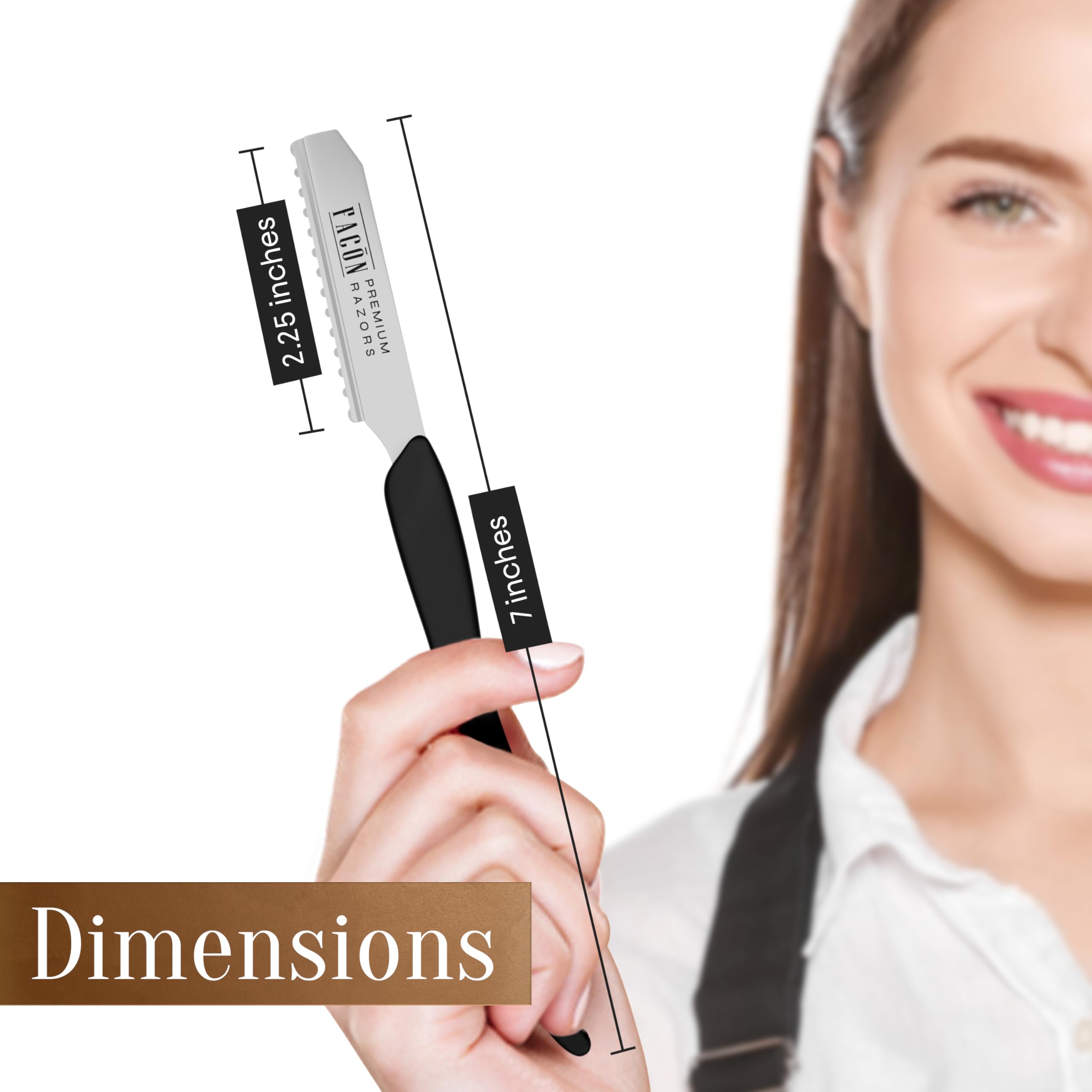 Layered texturizing tool by FACON aiding soft, natural layers.