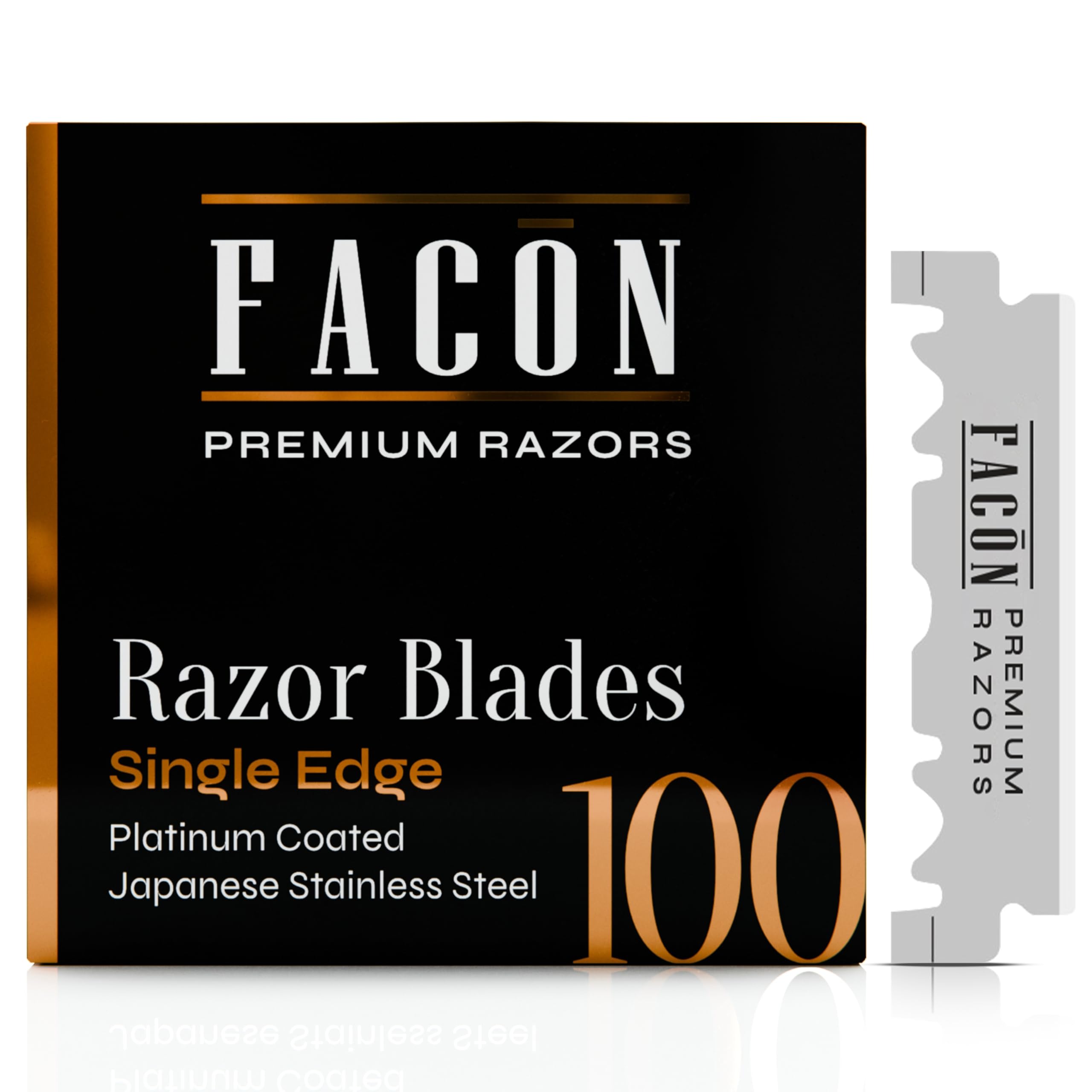 FACON blade in sealed packaging for hygienic, ready-to-use shaving.
