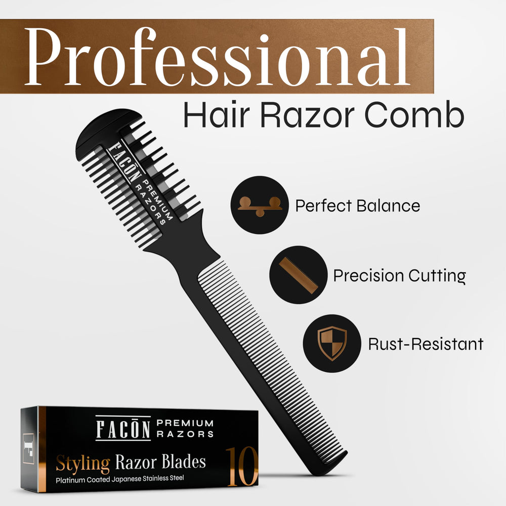 FACON Razor Comb replacement-blades-12-pack ensures long-lasting sharpness for consistent trims at home.