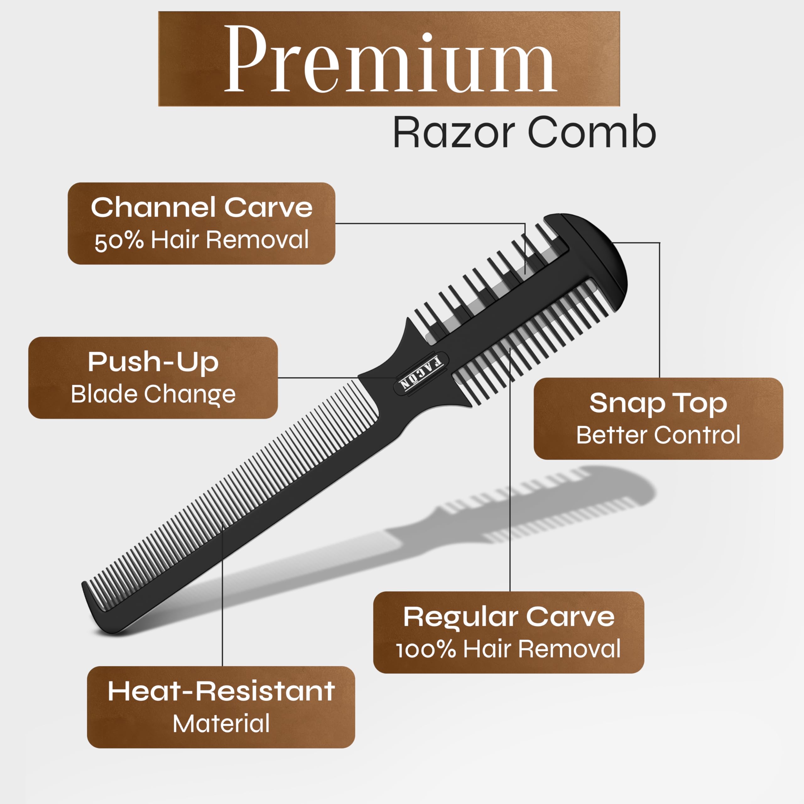 FACON Razor Comb split-ends-trimmer helps manage frizz between salon visits.