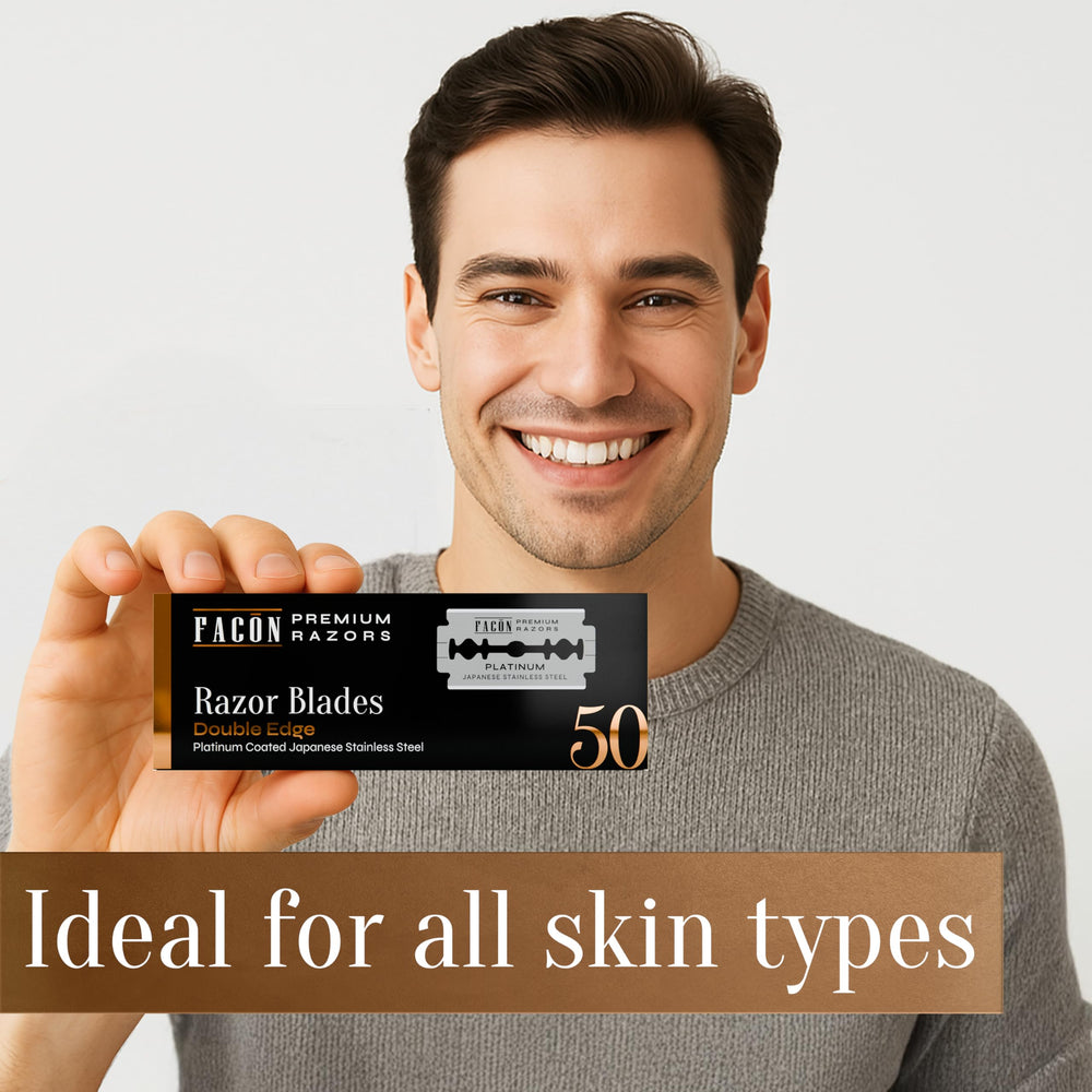 FACON blades compatible with a wide range of safety razors.