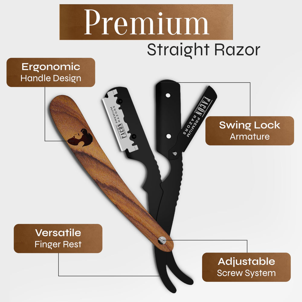 FACON straight razor in use delivering a close shave with minimal tugging.