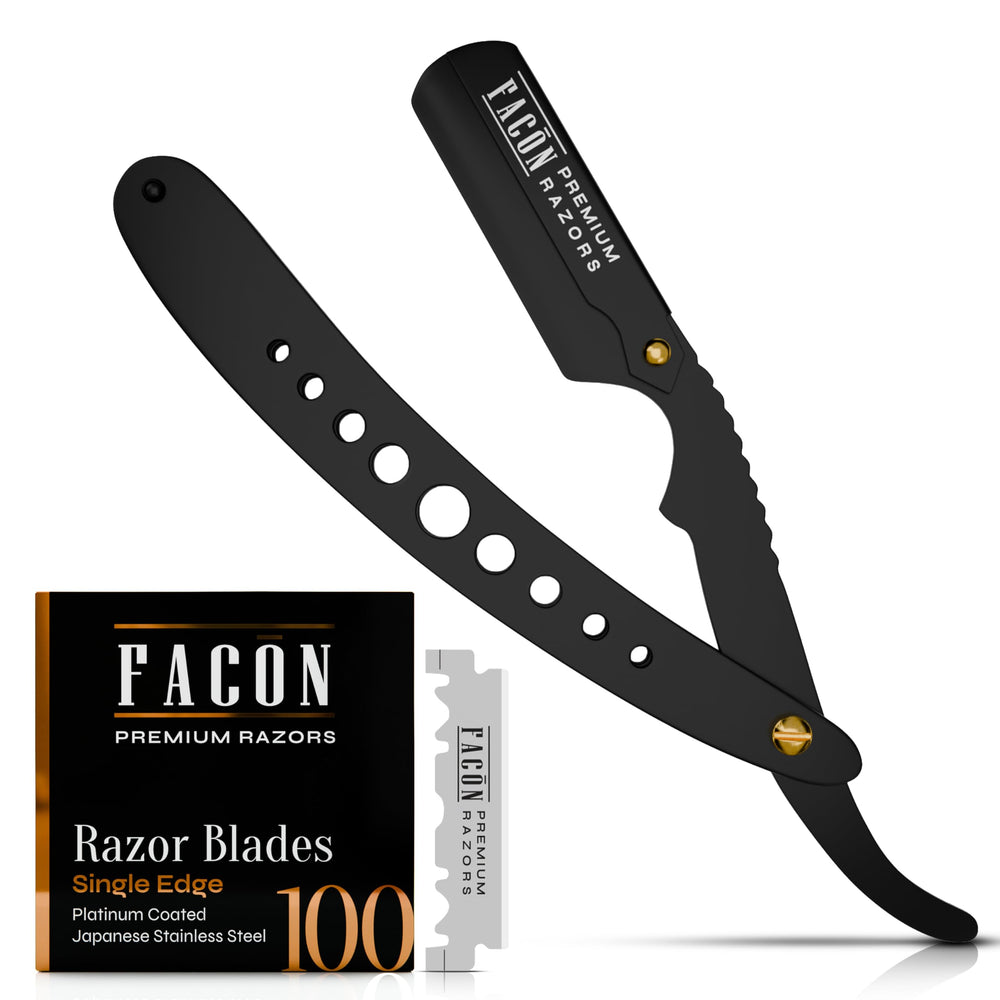 FACON straight razor with ergonomic grip for precise daily shaving.