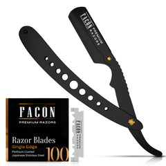 FACON straight razor with ergonomic grip for precise daily shaving.