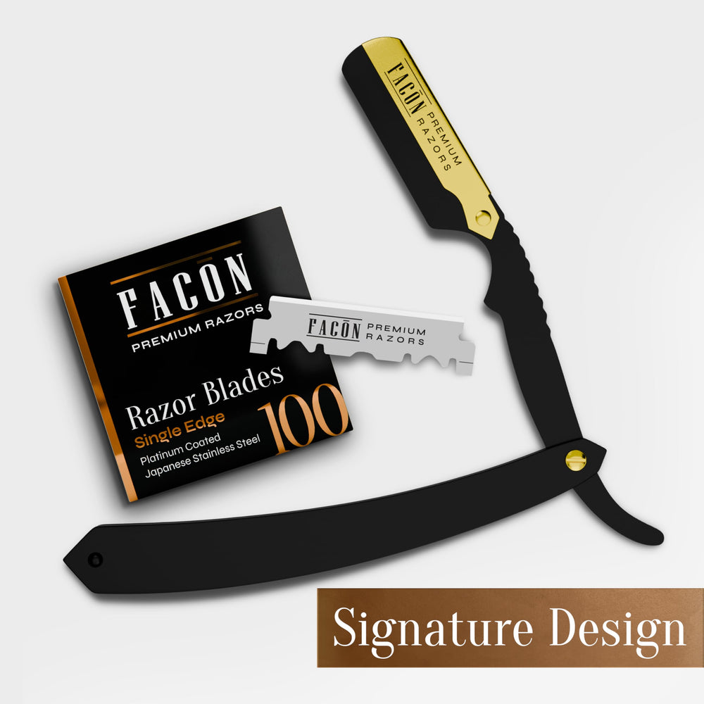 FACON straight razor in use by a barber for smooth shaving