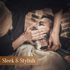 FACON straight razor kit with 100 platinum blades for sharp, consistent cuts.