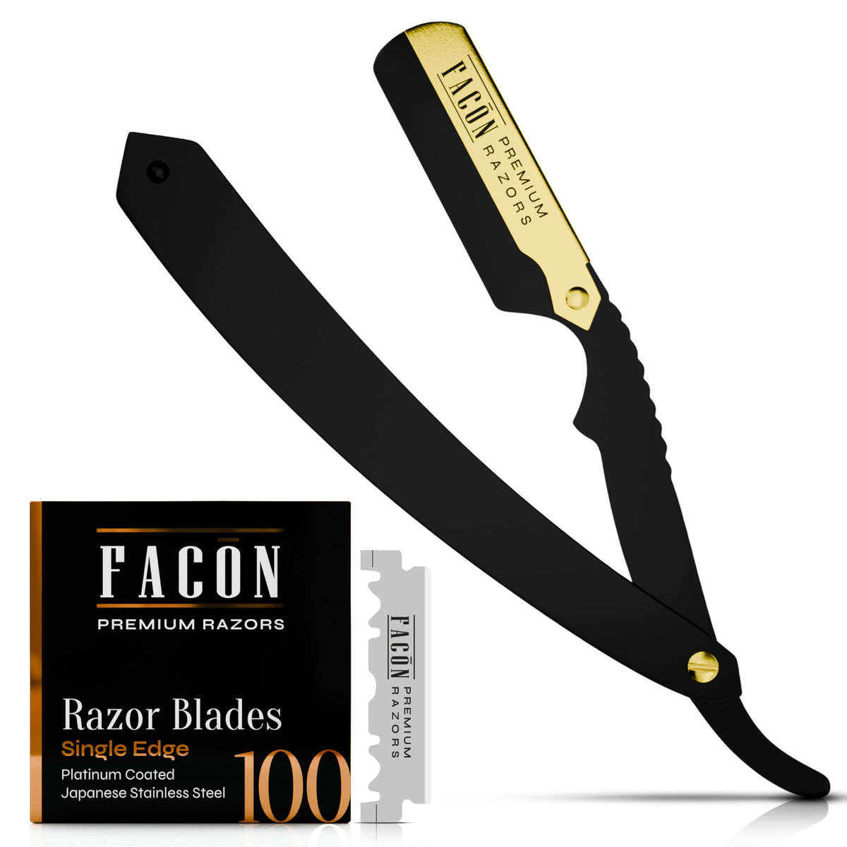 FACON straight razor kit with premium stainless steel for durable, precise shaves