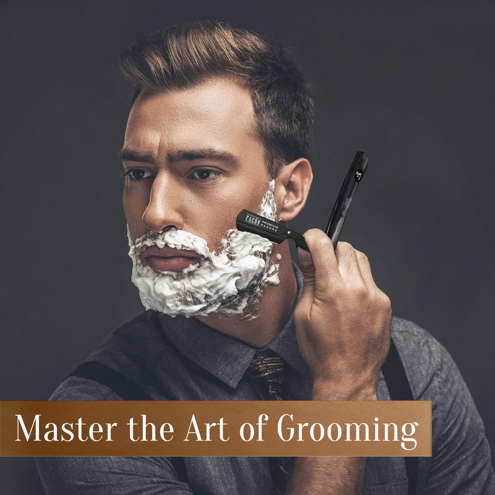 FACON straight razor kit professional barber-grade setup for precise, irritation-free shaving.