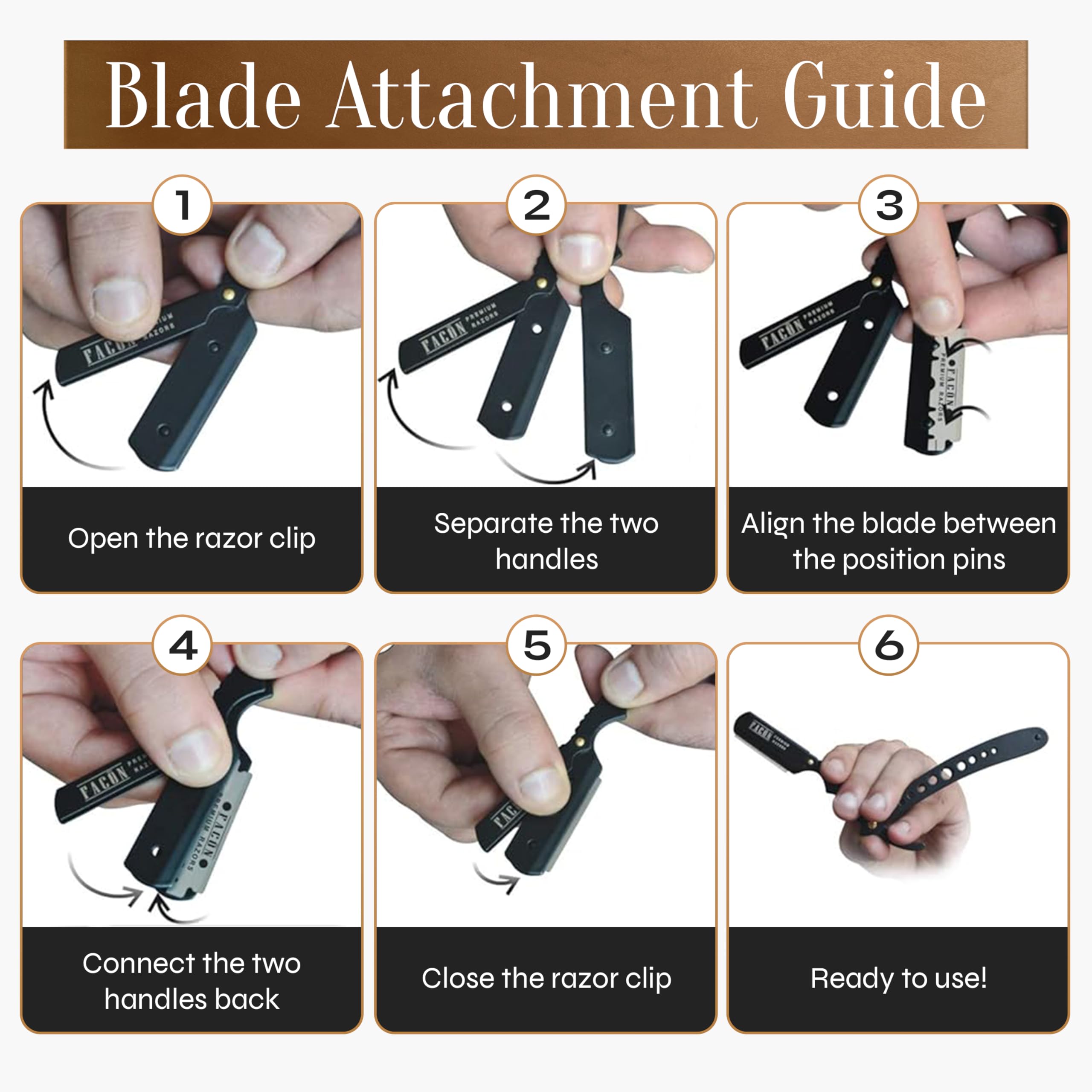 FACON straight razor in men's grooming routine for a smooth shave.