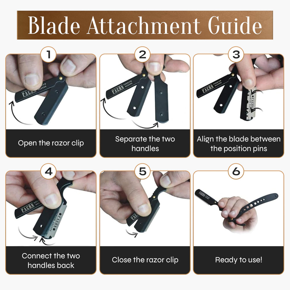 FACON straight razor in men's grooming routine for a smooth shave.