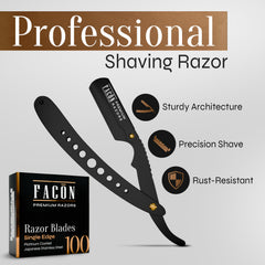 FACON straight razor with metal handle showcasing durable design.