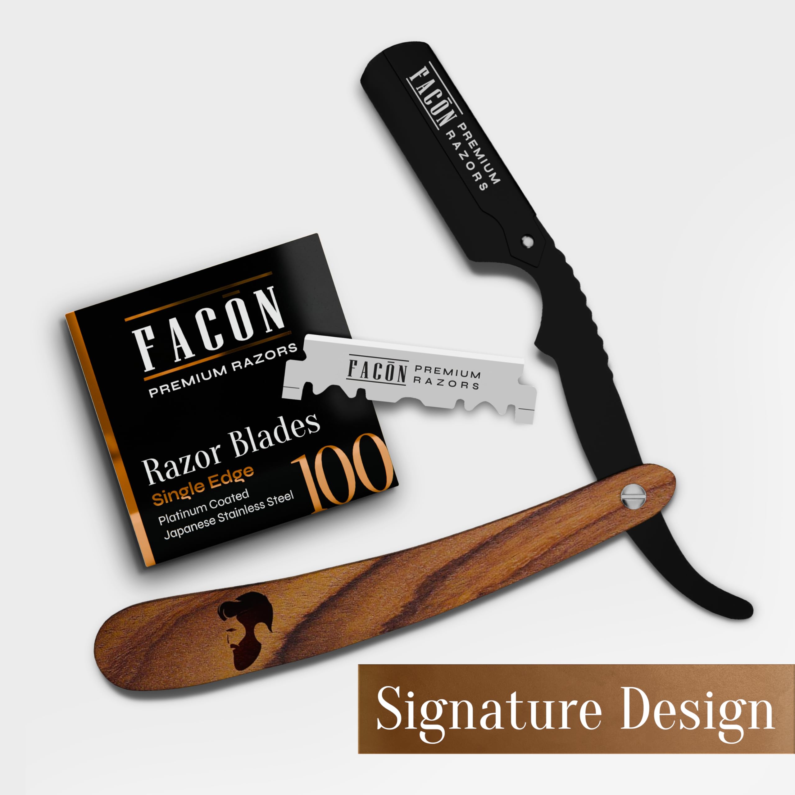 FACON packaging and case for organized blade storage.
