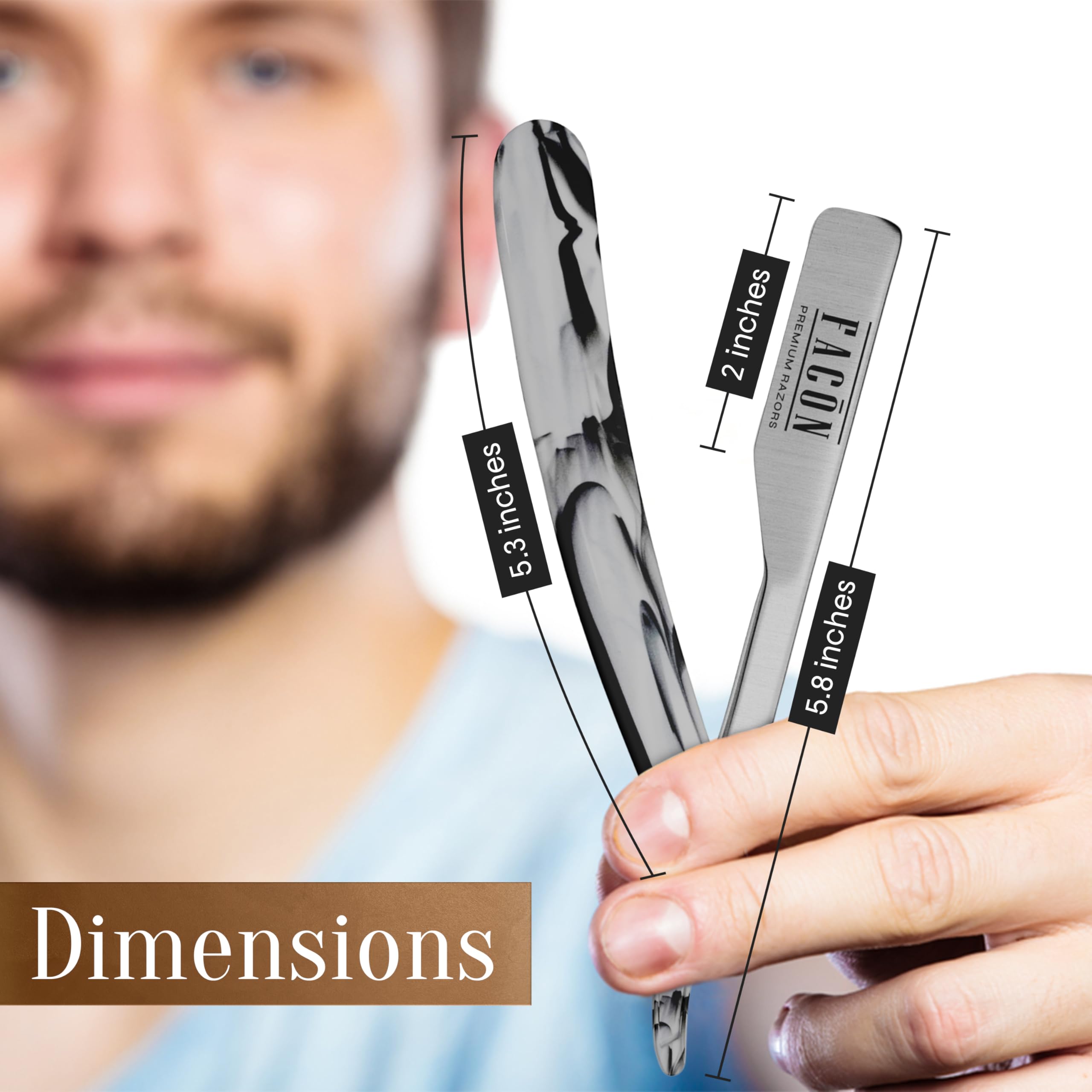 FACON stainless-steel-build razor emphasizes durability and steady control.