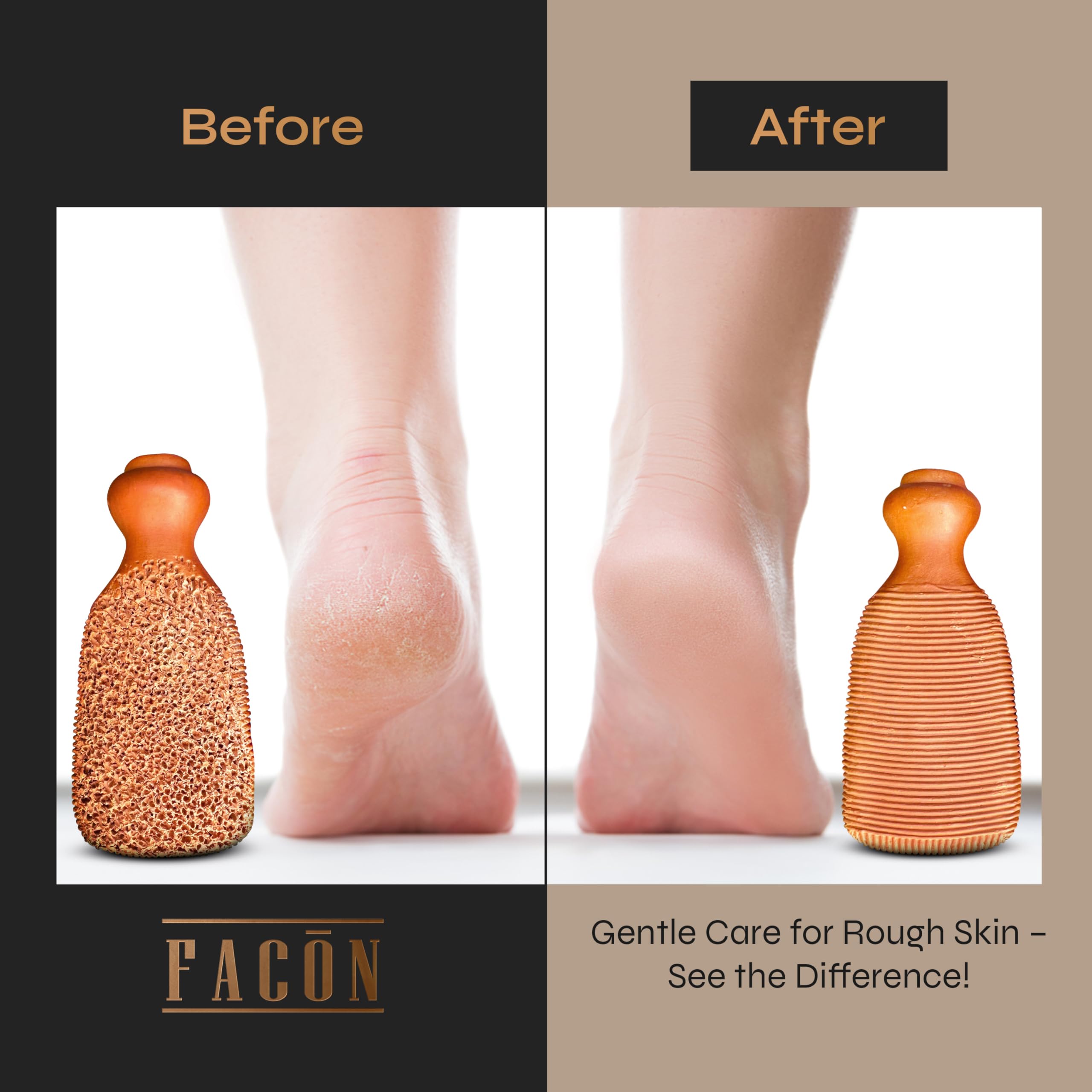 FACON terra-cotta pumice closeup highlights porous surface for effective exfoliation