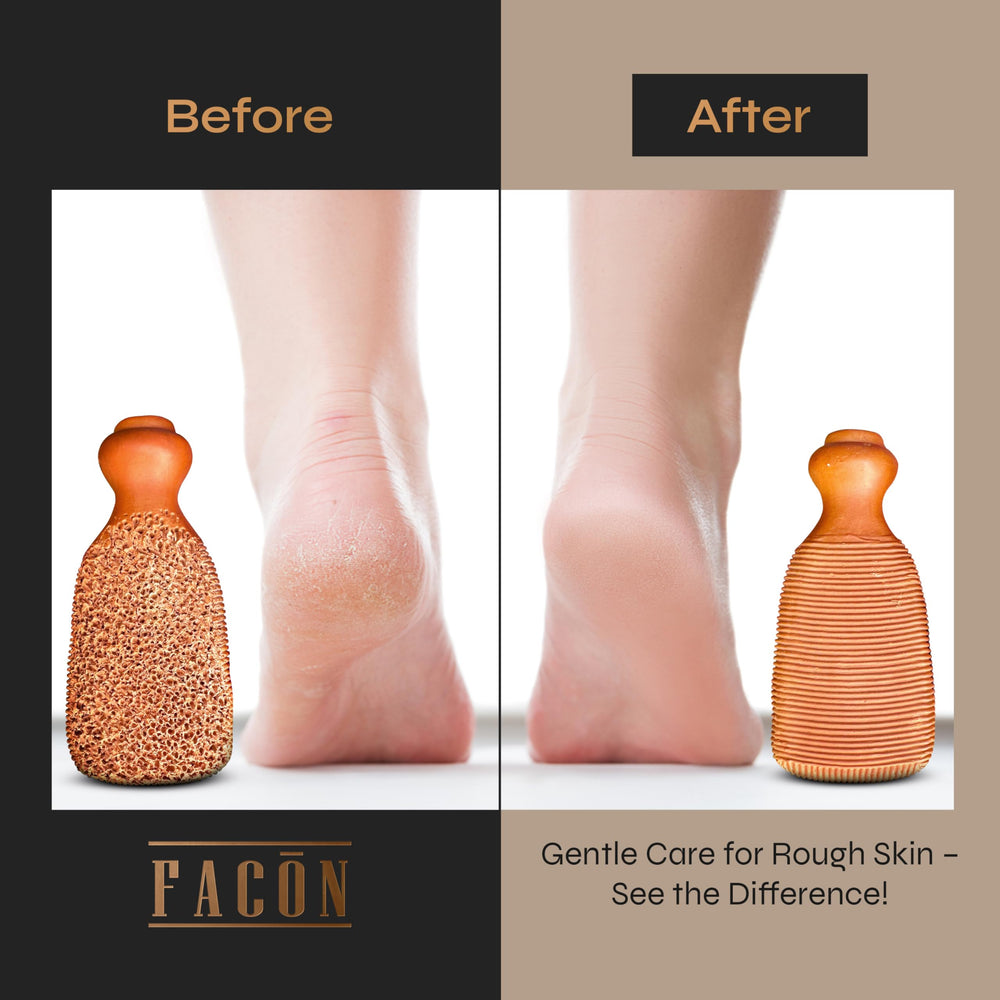 FACON terra-cotta pumice closeup highlights porous surface for effective exfoliation