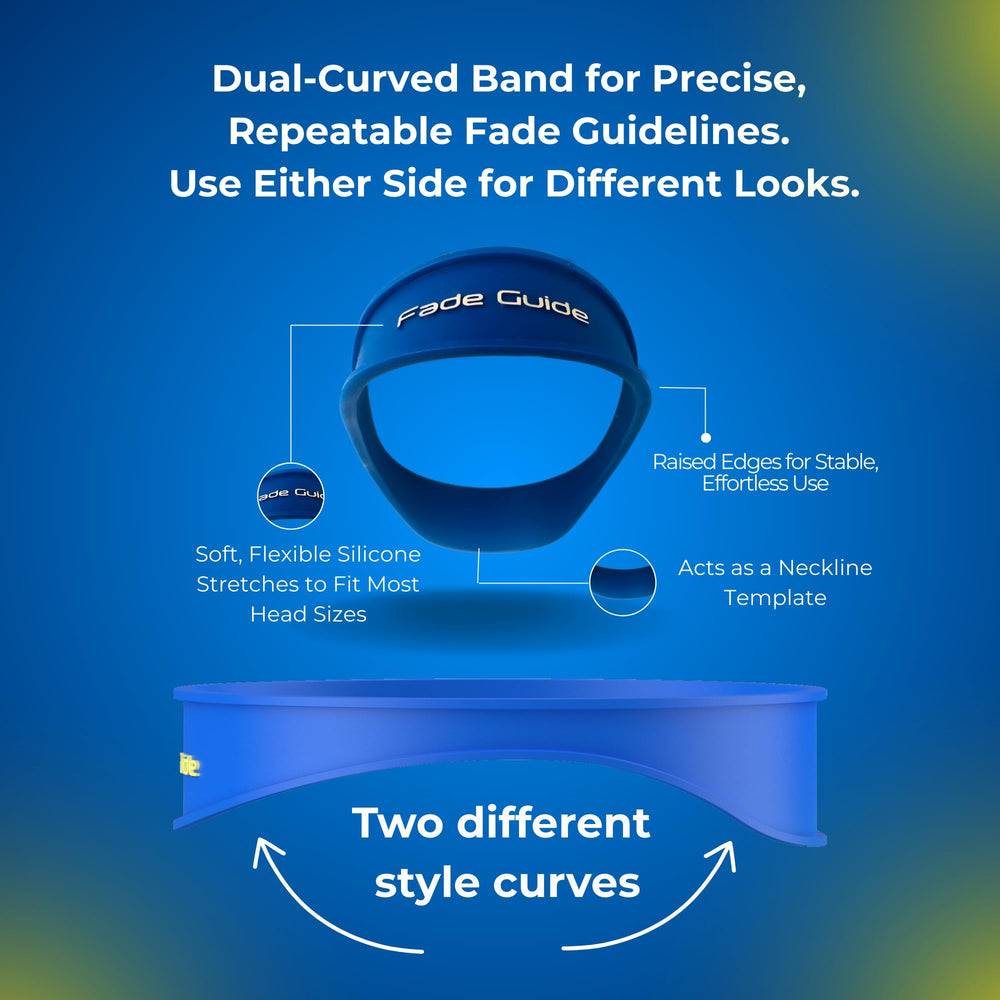 Fade Guide curved-band fade tool ensures consistent fades.