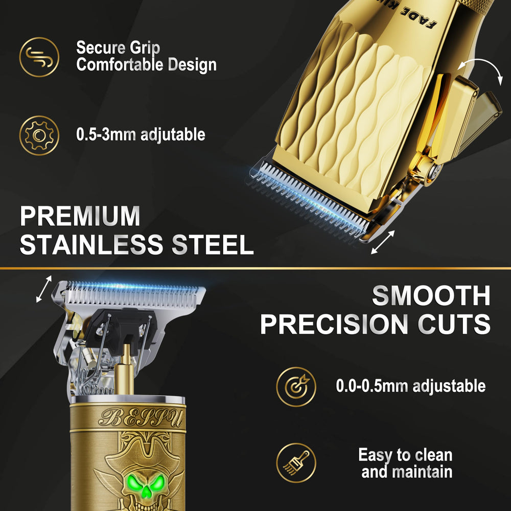 FADEKING beard trimmer with precision blade for sharp facial grooming.