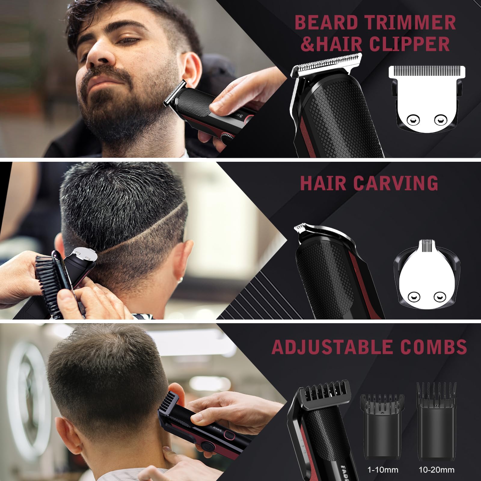 FADEKING Carbon motor delivers powerful yet quiet trimming.