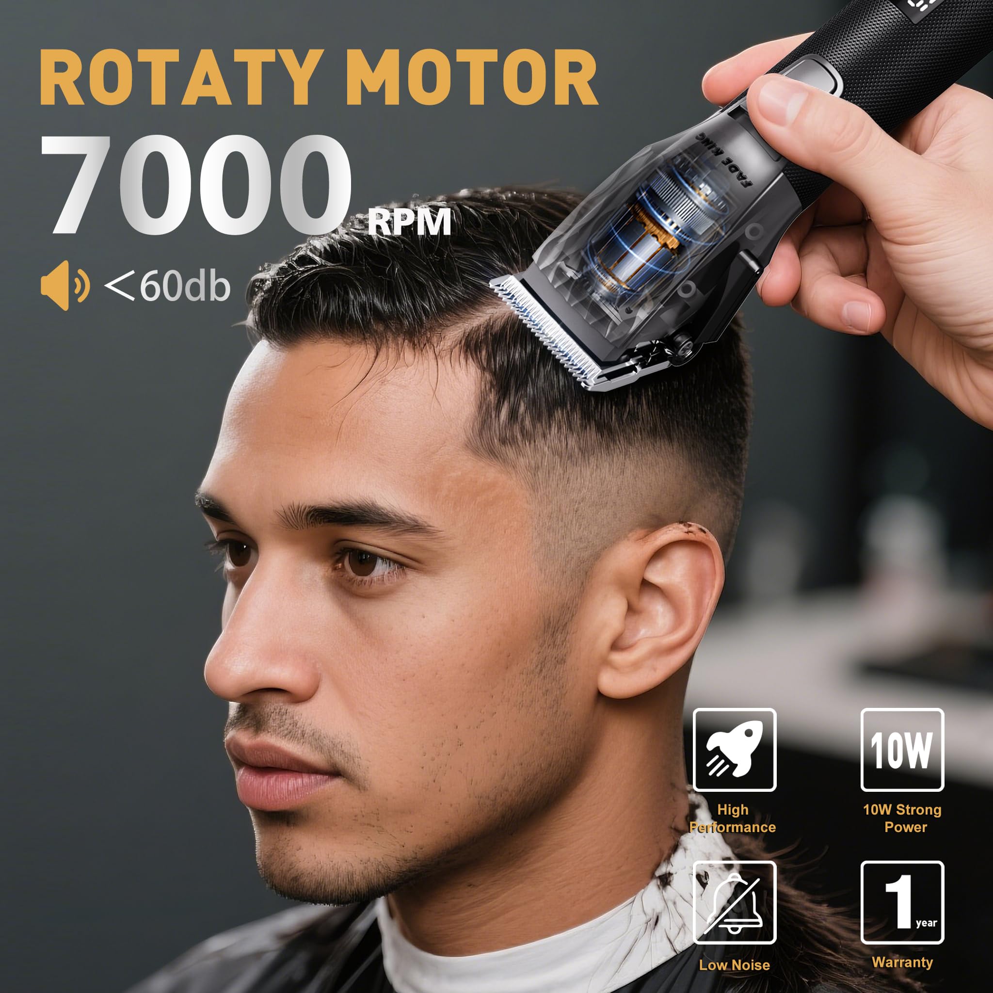 FADEKING zero-gap beard trimmer for sharp edge detailing