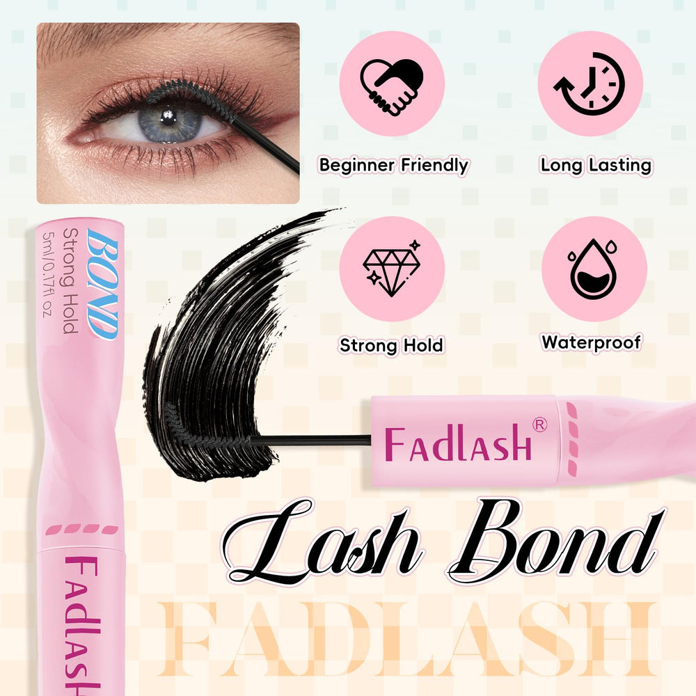 FADLASH 2in1 glue brush closeup highlights controlled coverage on lash clusters.