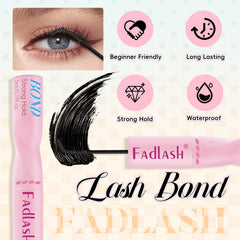 FADLASH 2in1 glue brush closeup highlights controlled coverage on lash clusters.