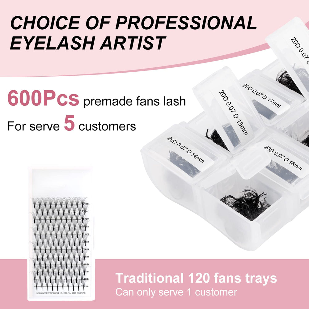 FADLASH black PBT material for soft, light premade fans.