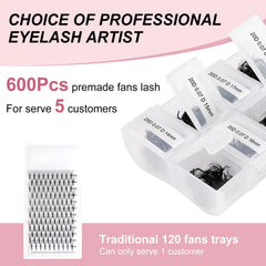 FADLASH black PBT material for soft, light premade fans.