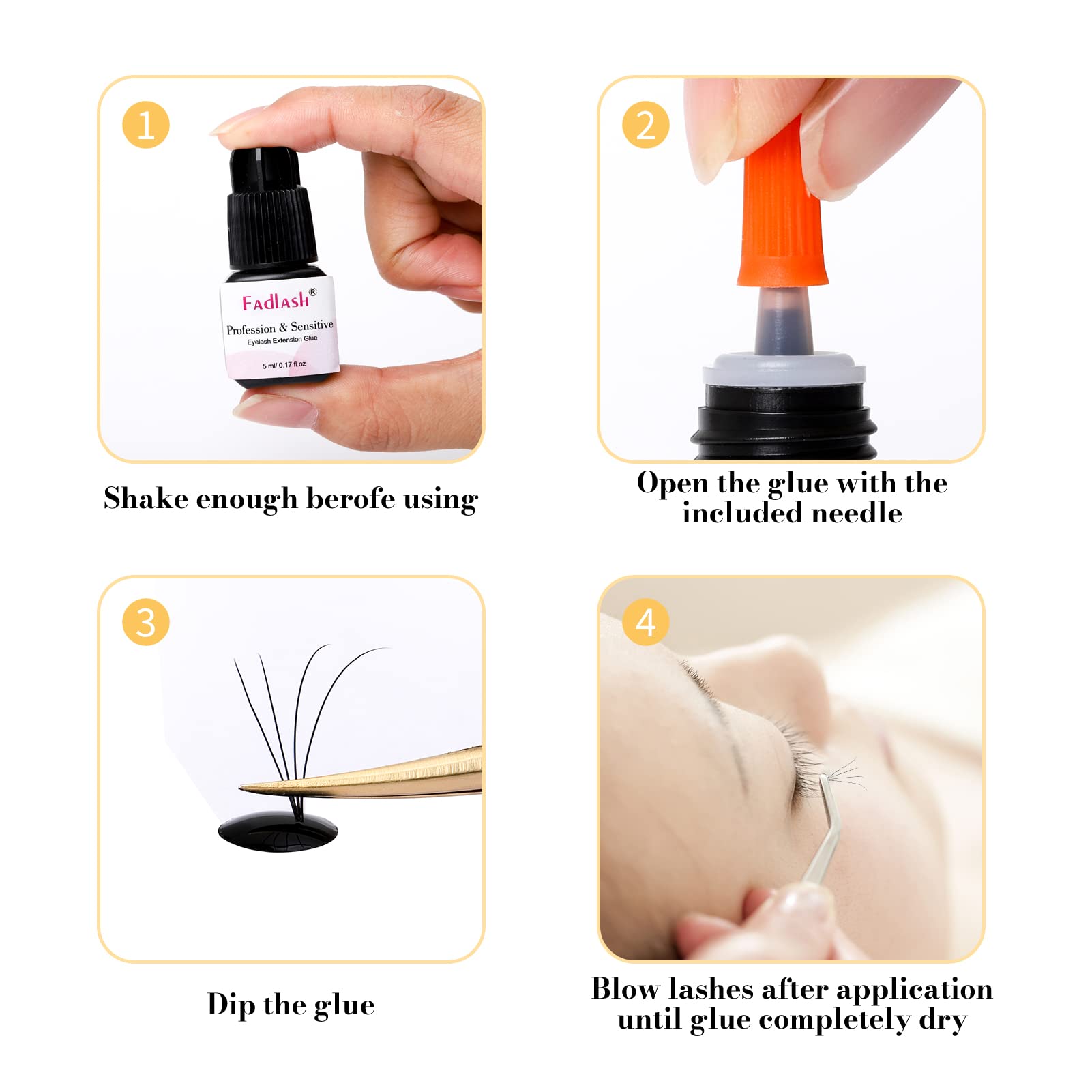 FADLASH bottle cap with safety seal indicating professional packaging