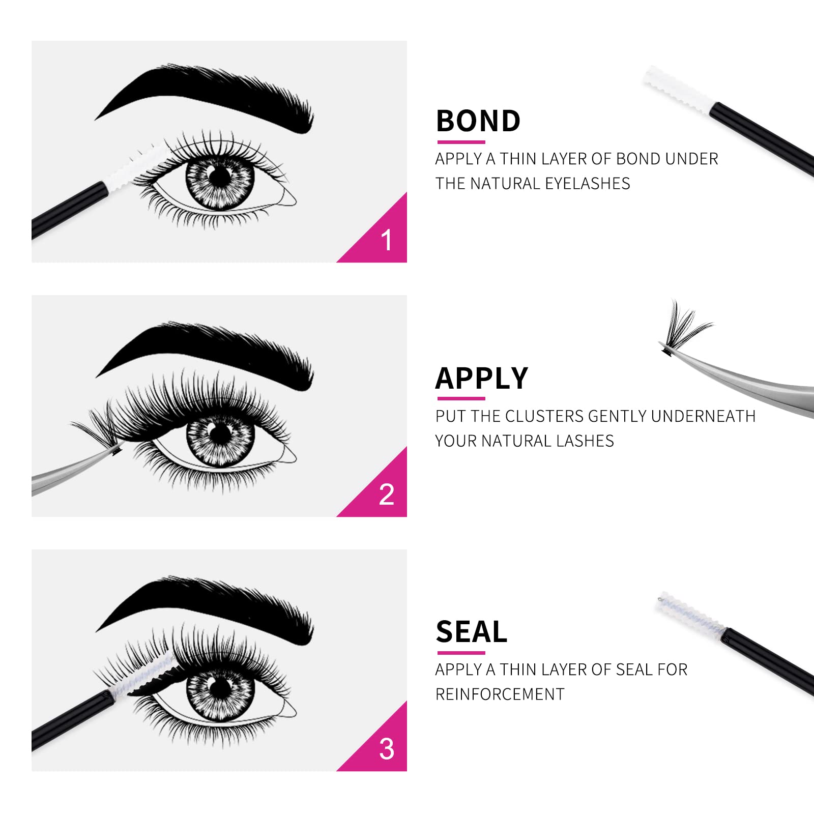 FADLASH Brush distribution detail demonstrates fine management of adhesive on each lash.