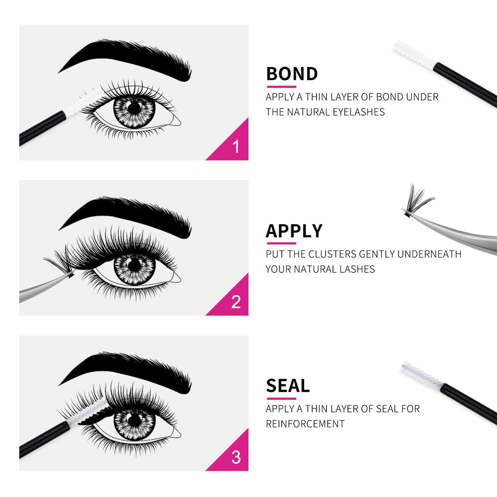 FADLASH Brush distribution detail demonstrates fine management of adhesive on each lash.
