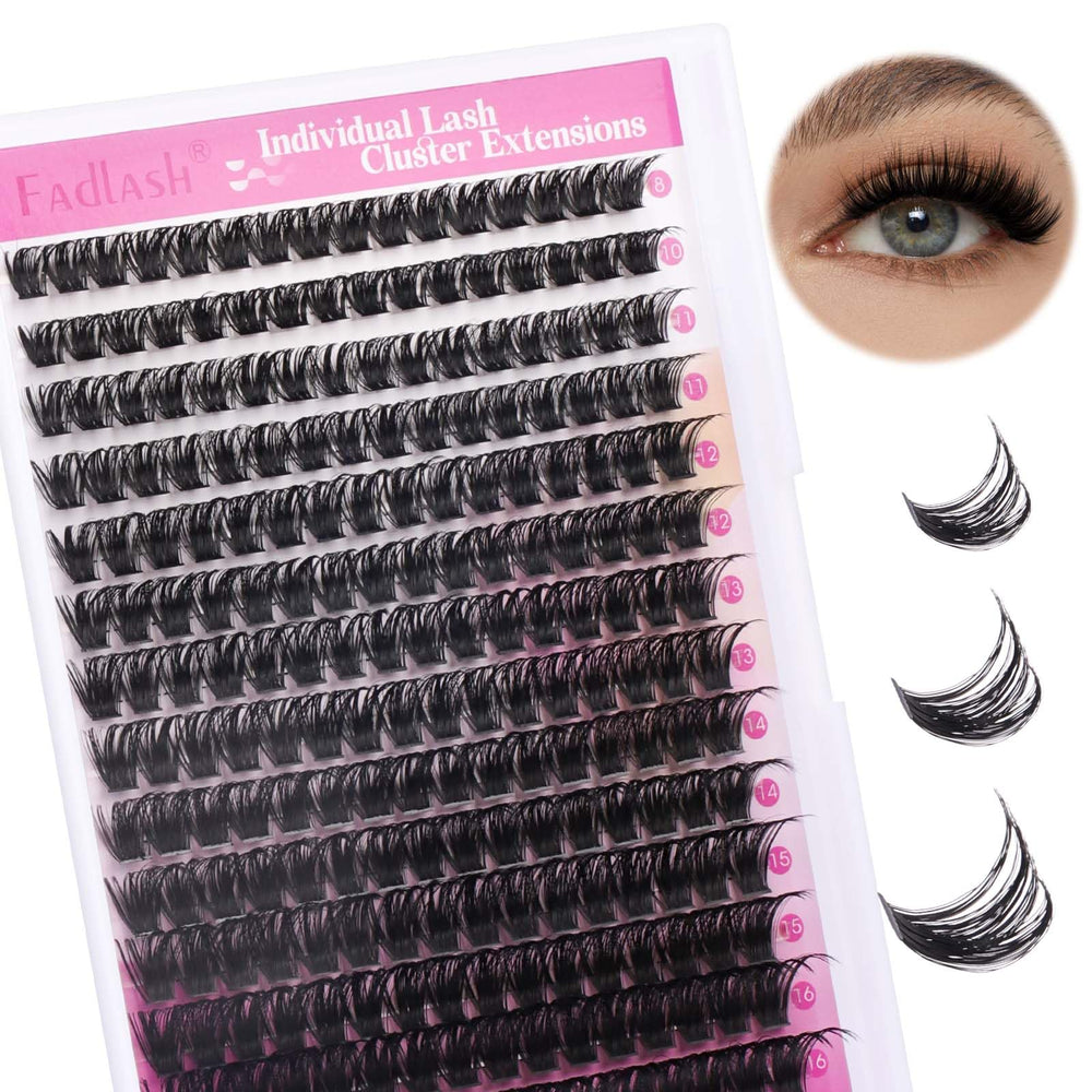 FADLASH cluster lashes 8-16mm tray for versatile eye looks and easy application.