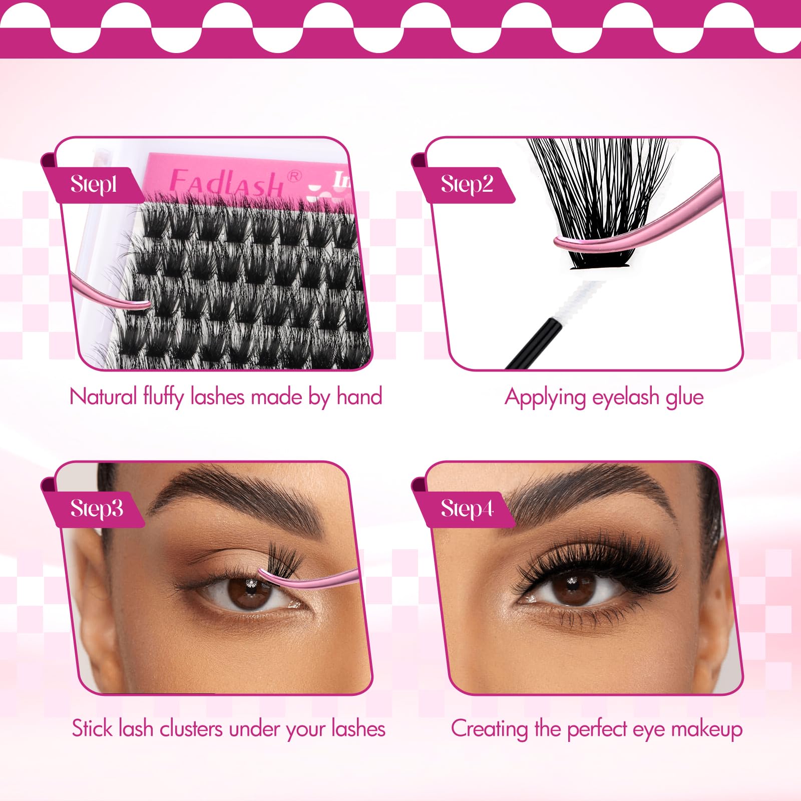 FADLASH customize your look with 3D cluster options.
