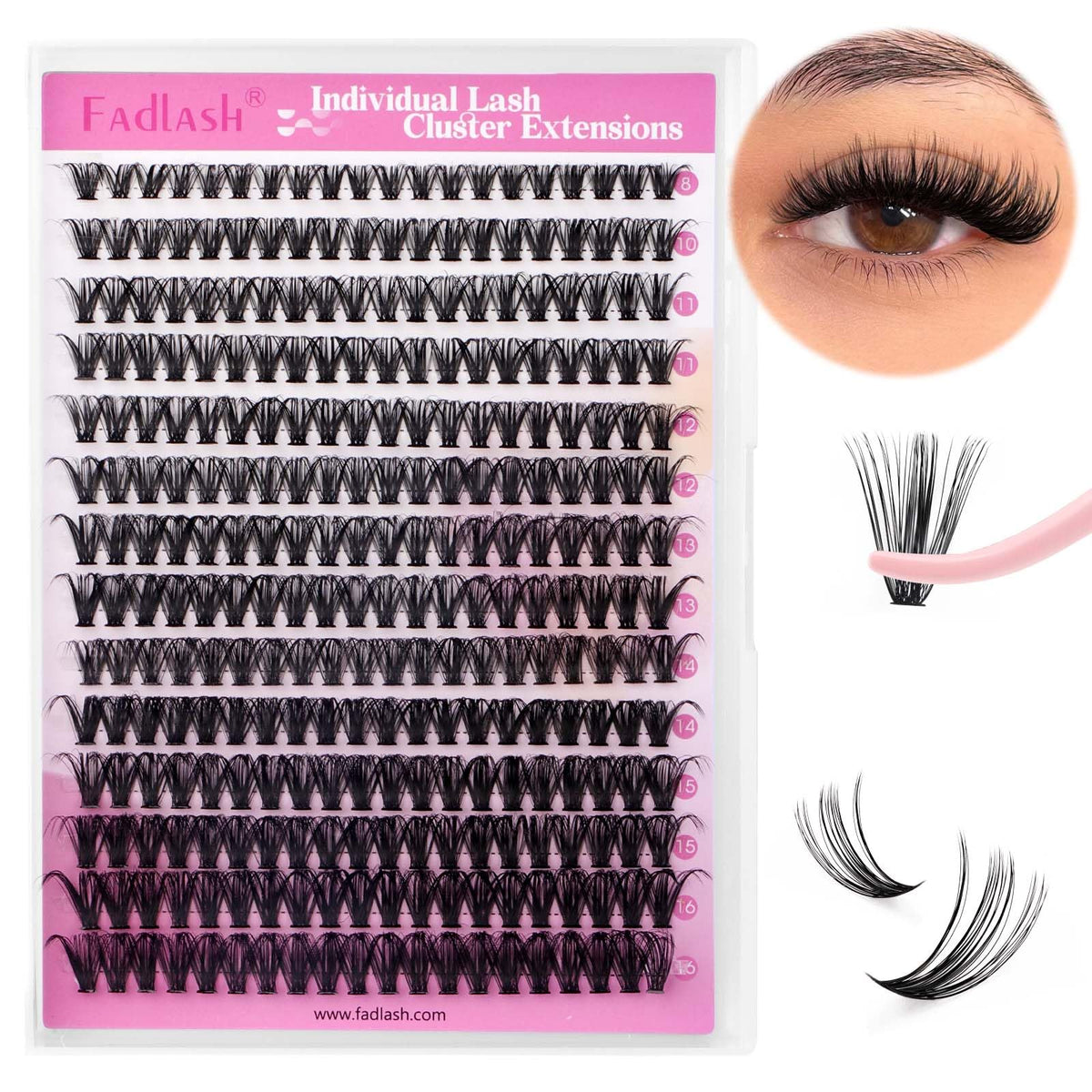 FADLASH DIY lash clusters 40d 0-07-d base for natural daytime lash lift.