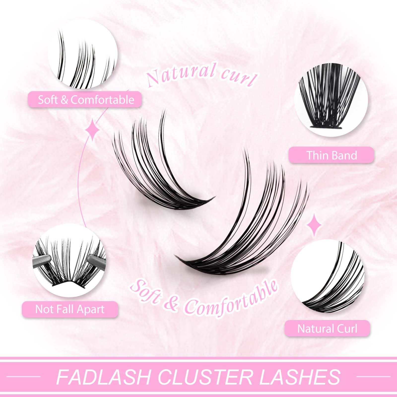 FADLASH DIY lash clusters mixed lengths 8-16mm for versatile looks.
