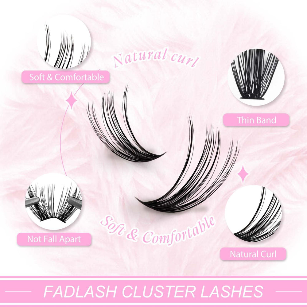 FADLASH DIY lash clusters mixed lengths 8-16mm for versatile looks.