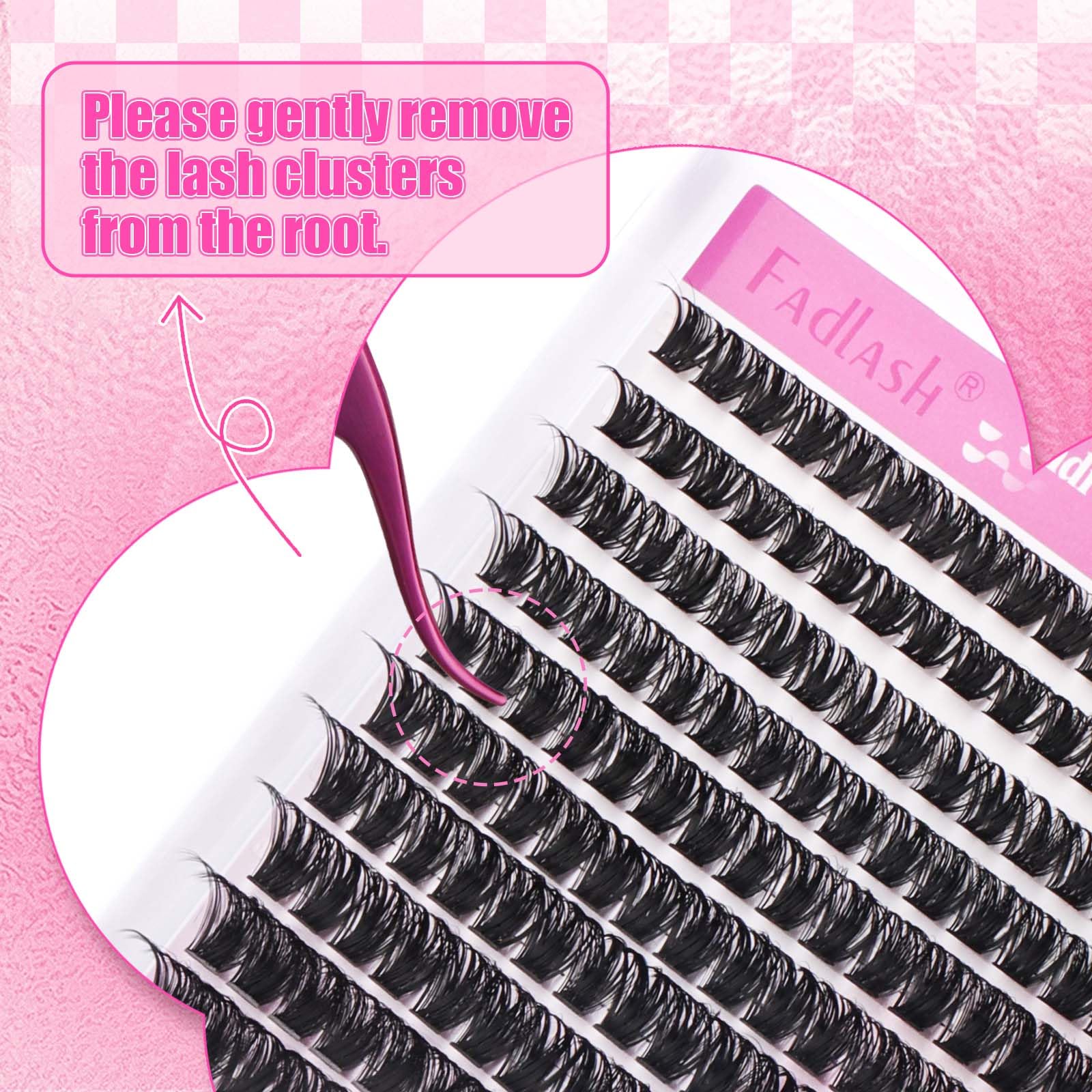 FADLASH DIY lash clusters step-by-step guide for simple at-home styling.