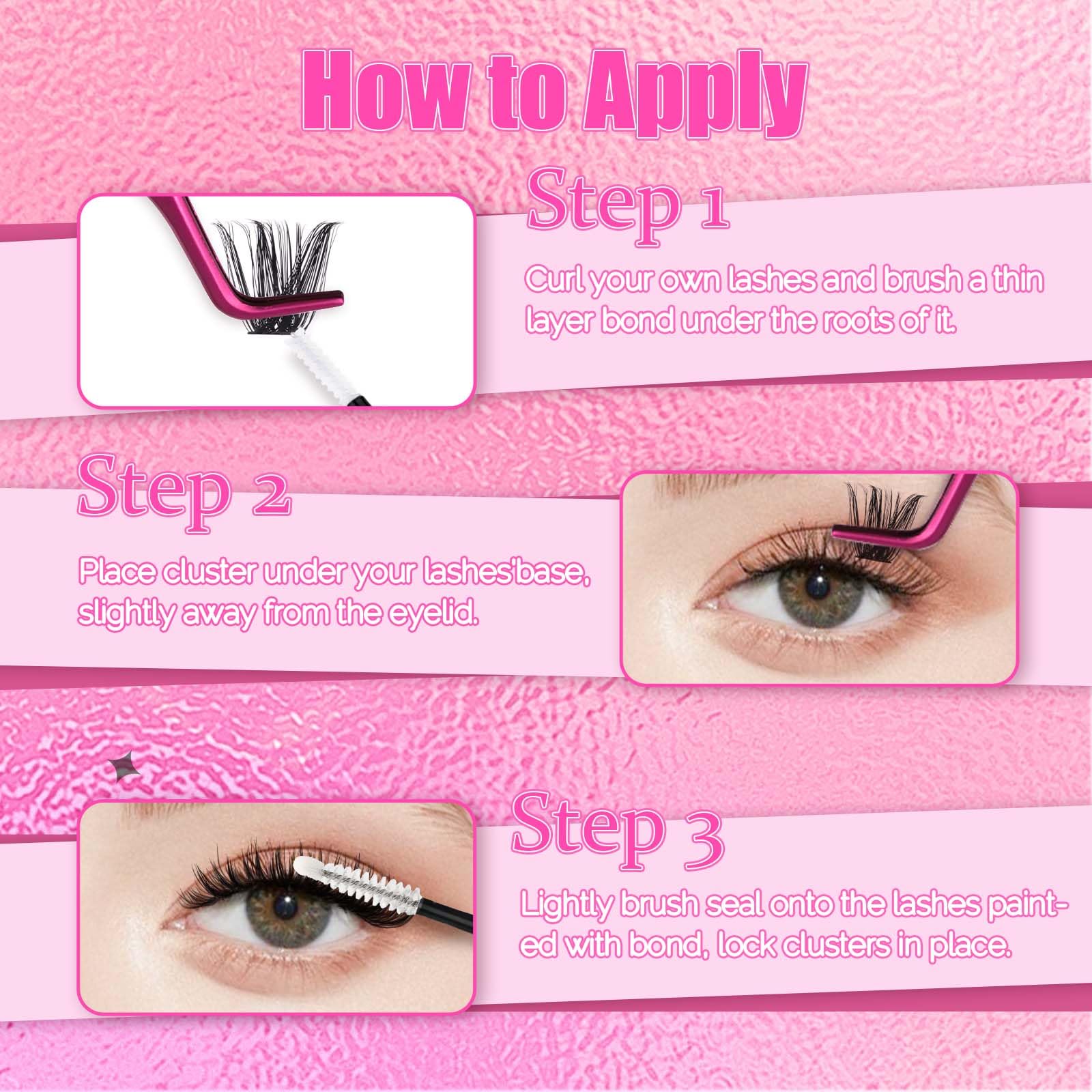FADLASH easy pickup clusters save time during lash application.