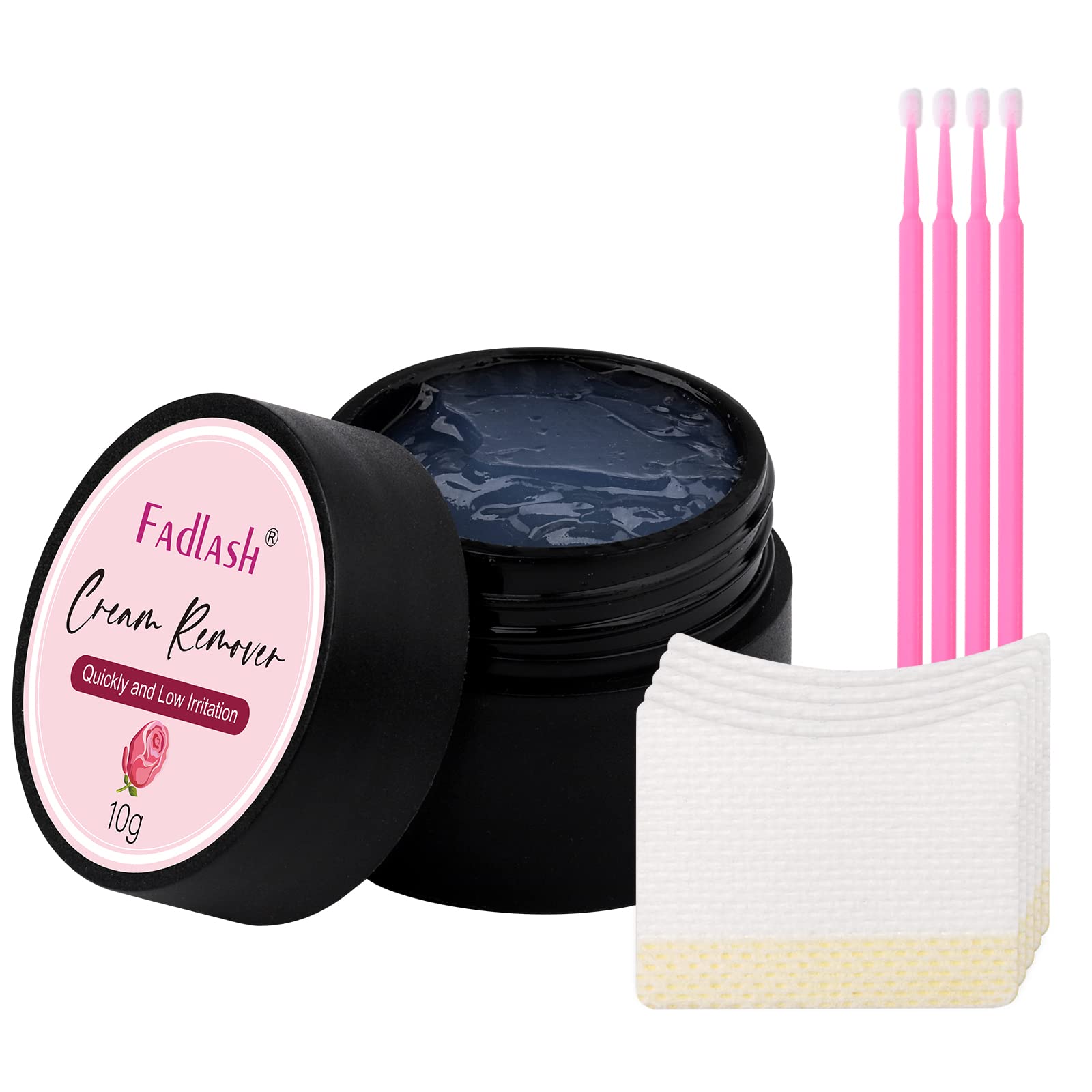 FADLASH eyelash extension remover bottle and cream for fast, safe lash glue removal.