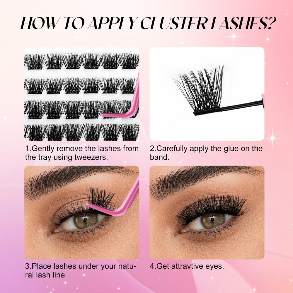 Korean fiber of FADLASH lash clusters with cruelty-free materials.