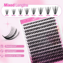 FADLASH lash clusters 8-16mm for versatile eye shapes.