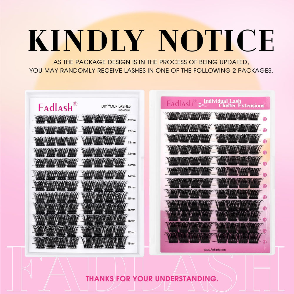 FADLASH lash clusters D curl 12-18mm for natural volume
