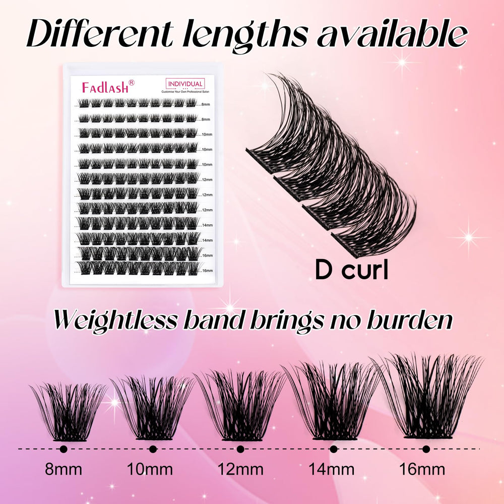 Flat-band design of FADLASH lash clusters minimizes lid irritation.