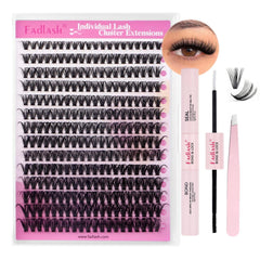 FADLASH lash clusters kit tray with varied lengths for customizable looks.