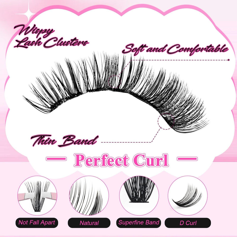 FADLASH lash clusters kit tweezer for precise, beginner-friendly application.